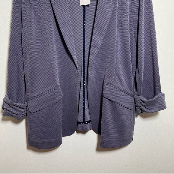 SKIES ARE BLUE Asa Ponte Purple Flap Pockets Open Style Blazer Jacket Sz XXL - Picture 5 of 14